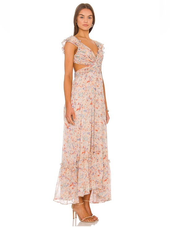 Astr Dresses & Skirts - Floral Maxi Dress in Light Peach
